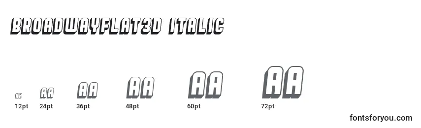 Größen der Schriftart BroadwayFlat3D Italic