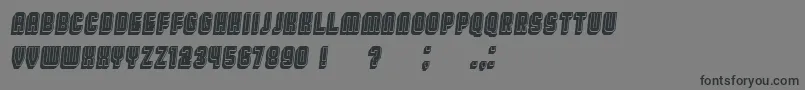 フォントBroadwayFlat3DFilled Italic – 黒い文字の灰色の背景