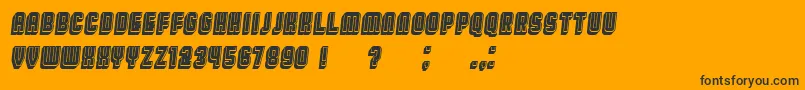 BroadwayFlat3DFilled Italic Font – Black Fonts on Orange Background