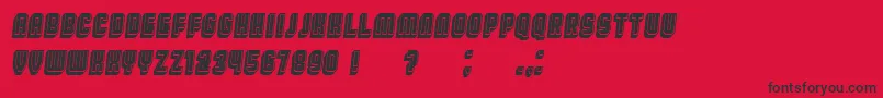 BroadwayFlat3DFilled Italic Font – Black Fonts on Red Background