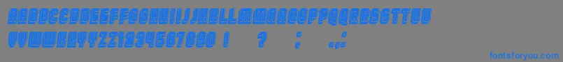 BroadwayFlat3DFilled Italic Font – Blue Fonts on Gray Background