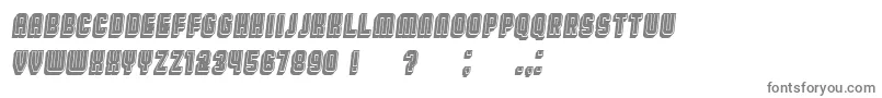 フォントBroadwayFlat3DFilled Italic – 白い背景に灰色の文字