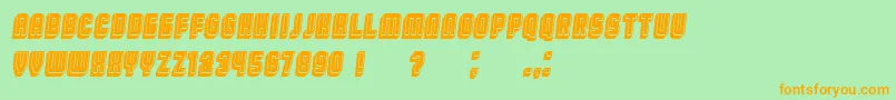 BroadwayFlat3DFilled Italic Font – Orange Fonts on Green Background