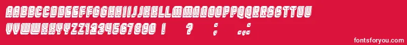 BroadwayFlat3DFilled Italic Font – White Fonts on Red Background