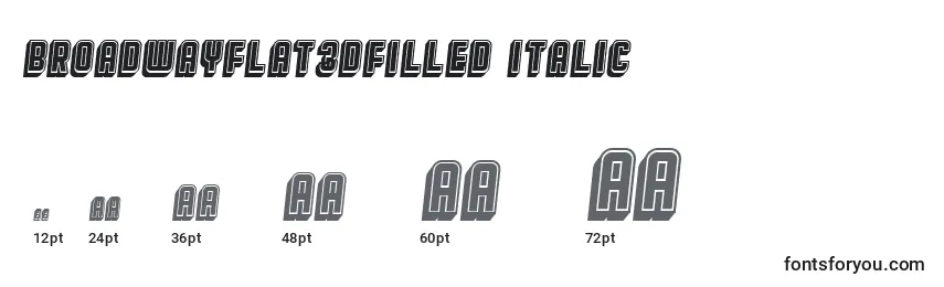 Größen der Schriftart BroadwayFlat3DFilled Italic