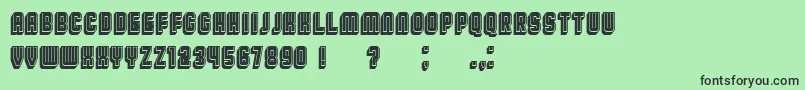 BroadwayFlat3DFilled Font – Black Fonts on Green Background