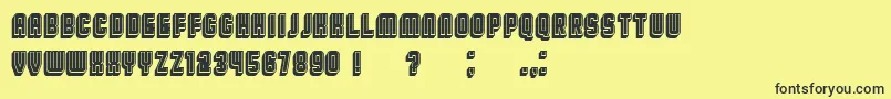 BroadwayFlat3DFilled Font – Black Fonts on Yellow Background