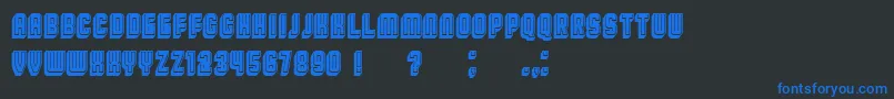 BroadwayFlat3DFilled Font – Blue Fonts on Black Background