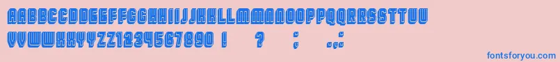 BroadwayFlat3DFilled Font – Blue Fonts on Pink Background