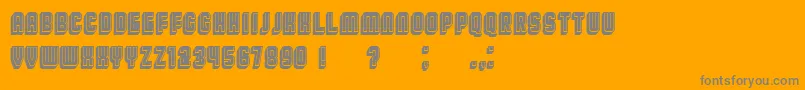 BroadwayFlat3DFilled-Schriftart – Graue Schriften auf orangefarbenem Hintergrund