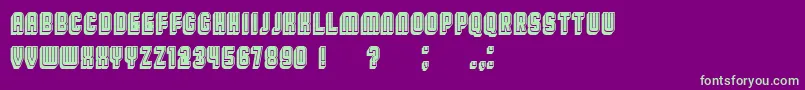 BroadwayFlat3DFilled Font – Green Fonts on Purple Background