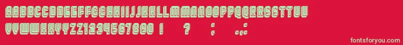 BroadwayFlat3DFilled Font – Green Fonts on Red Background