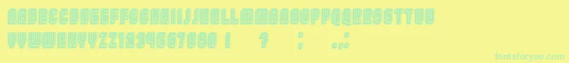 BroadwayFlat3DFilled Font – Green Fonts on Yellow Background