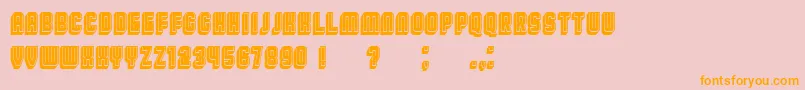 BroadwayFlat3DFilled Font – Orange Fonts on Pink Background