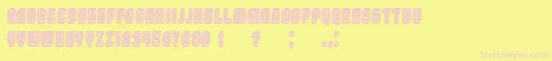 BroadwayFlat3DFilled Font – Pink Fonts on Yellow Background