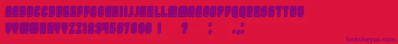 BroadwayFlat3DFilled-Schriftart – Violette Schriften auf rotem Hintergrund