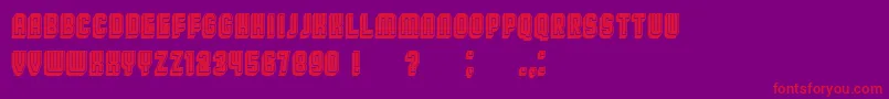 BroadwayFlat3DFilled Font – Red Fonts on Purple Background
