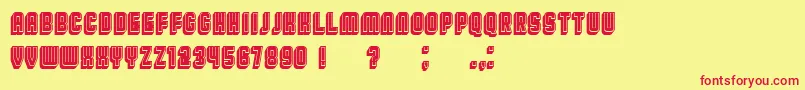 BroadwayFlat3DFilled Font – Red Fonts on Yellow Background