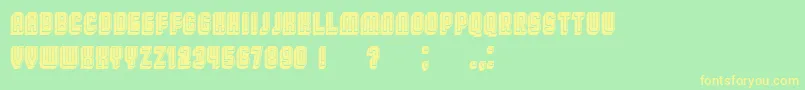 BroadwayFlat3DFilled Font – Yellow Fonts on Green Background