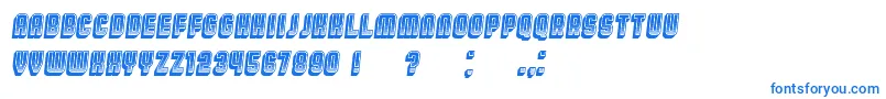 フォントBroadwayGradient3D Italic – 白い背景に青い文字