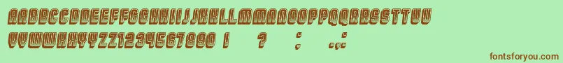 BroadwayGradient3D Italic Font – Brown Fonts on Green Background