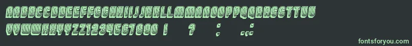 BroadwayGradient3D Italic Font – Green Fonts on Black Background