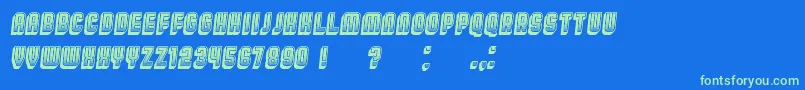 BroadwayGradient3D Italic Font – Green Fonts on Blue Background