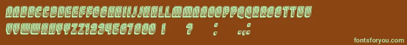 BroadwayGradient3D Italic Font – Green Fonts on Brown Background