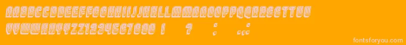 BroadwayGradient3D Italic-fontti – vaaleanpunaiset fontit oranssilla taustalla