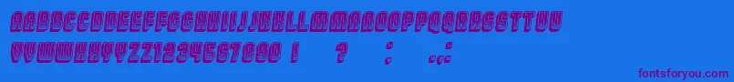 BroadwayGradient3D Italic-Schriftart – Violette Schriften auf blauem Hintergrund