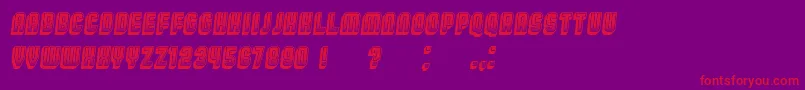 BroadwayGradient3D Italic-Schriftart – Rote Schriften auf violettem Hintergrund