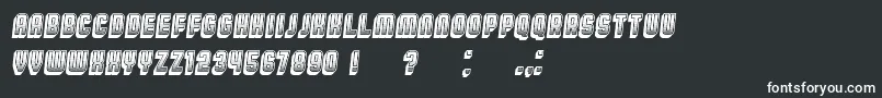 BroadwayGradient3D Italic-fontti – valkoiset fontit mustalla taustalla