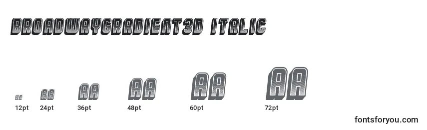 Размеры шрифта BroadwayGradient3D Italic