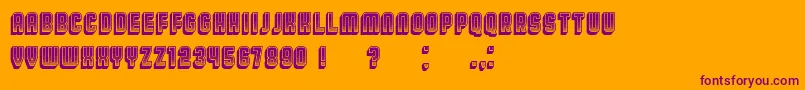 BroadwayGradient3D-Schriftart – Violette Schriften auf orangefarbenem Hintergrund