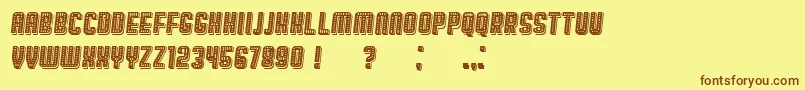 フォントBroadwayShadow Italic – 茶色の文字が黄色の背景にあります。