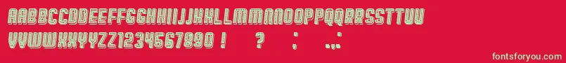 BroadwayShadow Italic Font – Green Fonts on Red Background