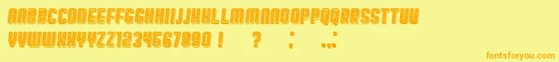 BroadwayShadow Italic Font – Orange Fonts on Yellow Background