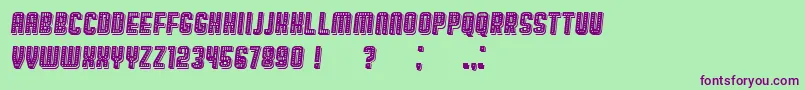 BroadwayShadow Italic Font – Purple Fonts on Green Background