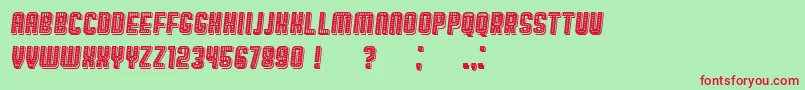 BroadwayShadow Italic Font – Red Fonts on Green Background