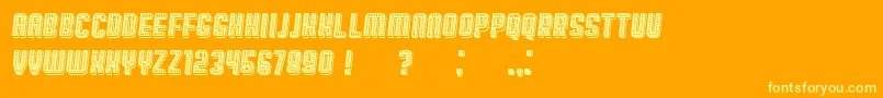 BroadwayShadow Italic Font – Yellow Fonts on Orange Background