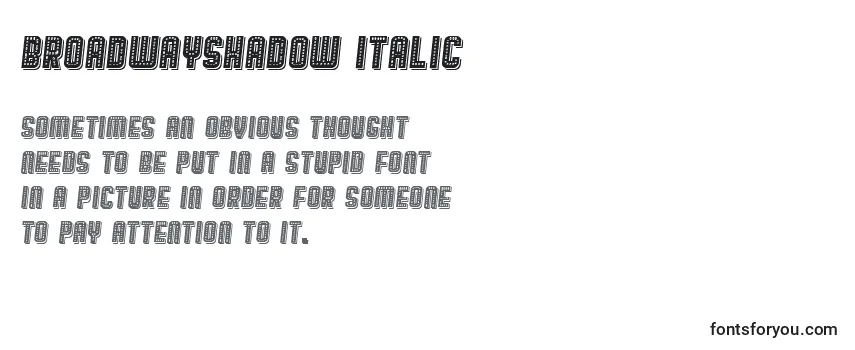 フォントBroadwayShadow Italic