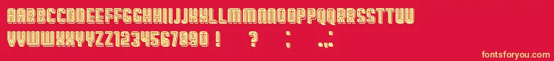 フォントBroadwayShadow – 黄色の文字、赤い背景