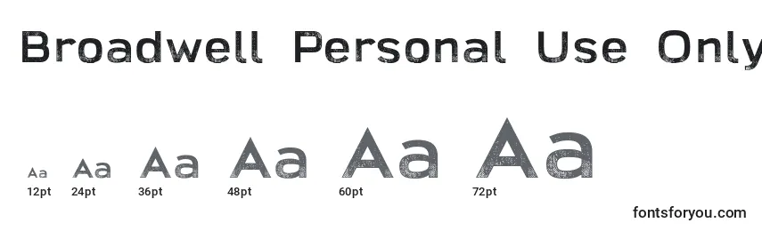 Broadwell Personal Use Only Distressed Font Sizes