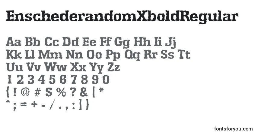 A fonte EnschederandomXboldRegular – alfabeto, números, caracteres especiais