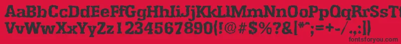 フォントEnschederandomXboldRegular – 赤い背景に黒い文字
