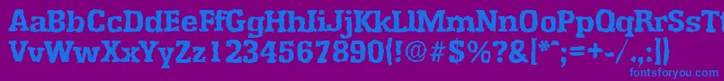 フォントEnschederandomXboldRegular – 紫色の背景に青い文字