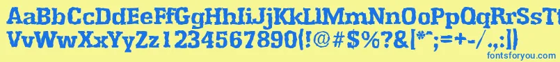 Police EnschederandomXboldRegular – polices bleues sur fond jaune