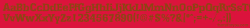 フォントEnschederandomXboldRegular – 赤い背景に茶色の文字