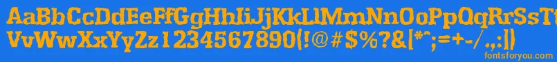 フォントEnschederandomXboldRegular – オレンジ色の文字が青い背景にあります。