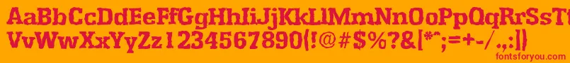 EnschederandomXboldRegular Font – Red Fonts on Orange Background